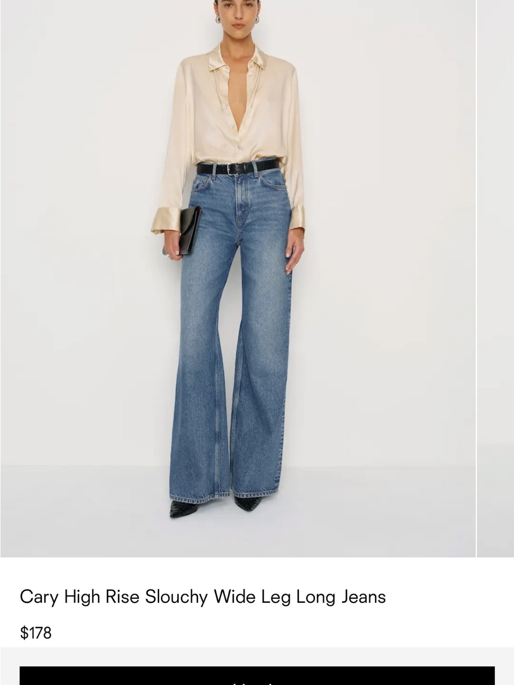 Reformation Cary High-Rise Wide-Leg Jeans - Blue